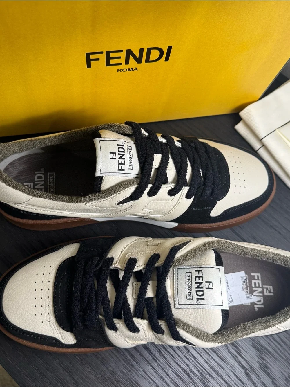 Fendi Men's Match FF Jacquard Low-Top Sneakers 12